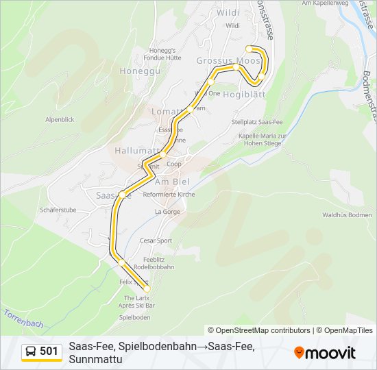 501 Bus Line Map