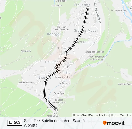 503 Bus Line Map