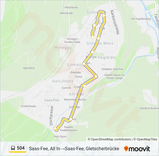 504 Bus Line Map
