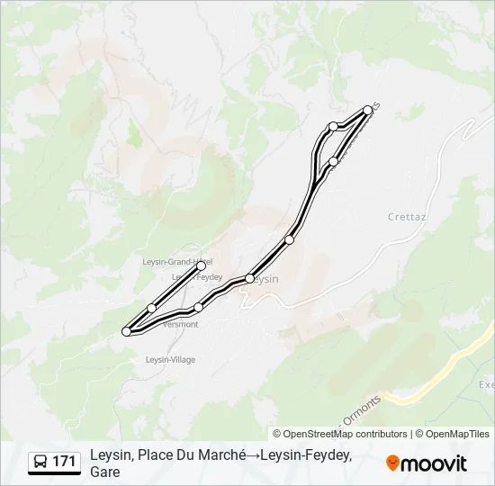 Plan de la ligne 171 de bus