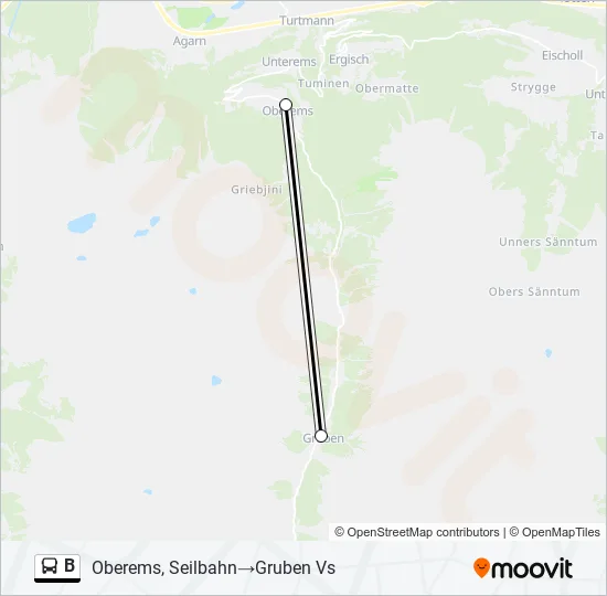B Bus Line Map
