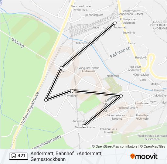 421 Bus Line Map