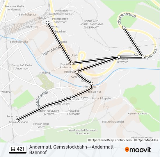 421 Bus Line Map