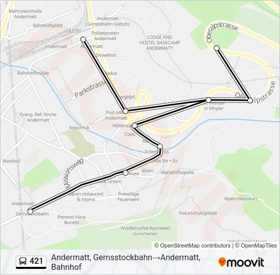 421 Bus Line Map