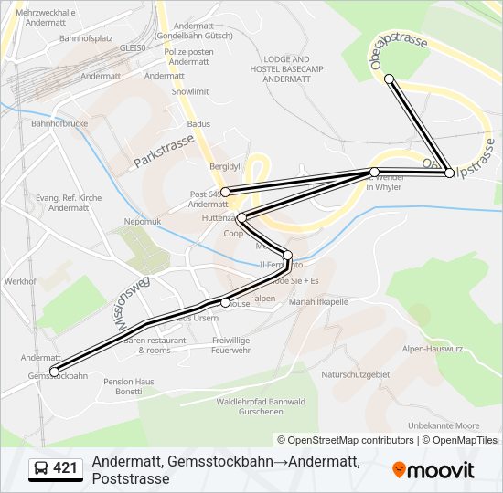 421 Bus Line Map