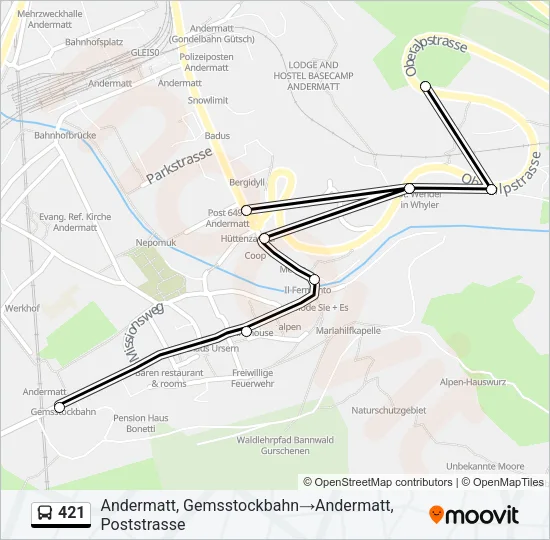 421 Bus Line Map