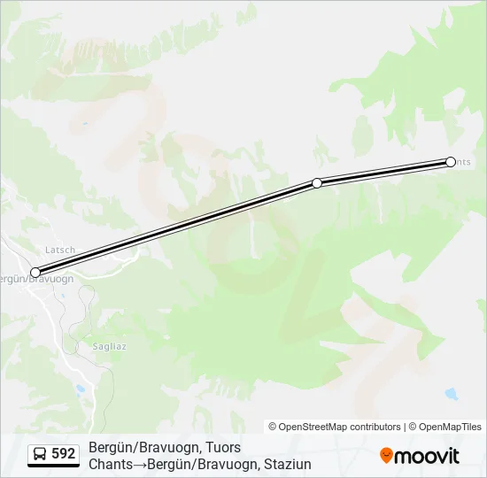 Plan de la ligne 592 de bus