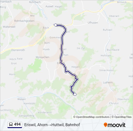 494 Bus Line Map