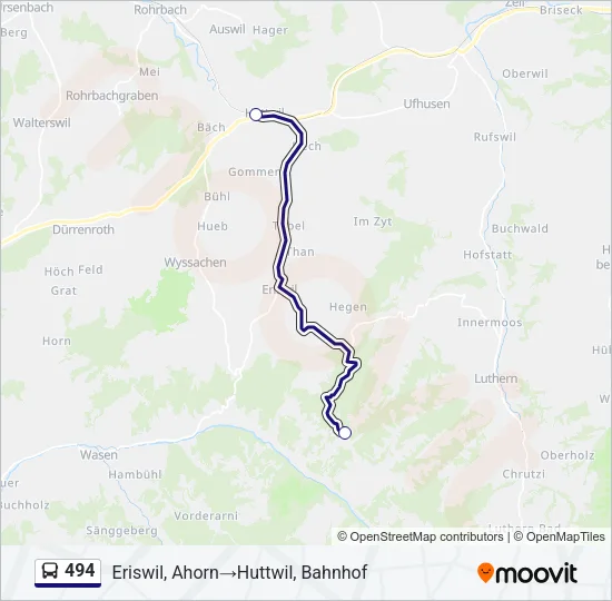 494 Bus Line Map