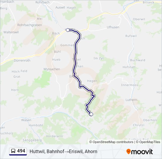 494 Bus Line Map