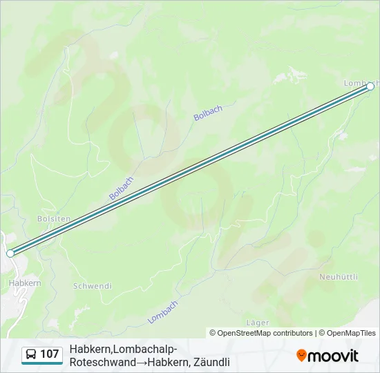 107 Bus Line Map