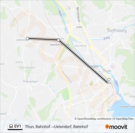 EV1 Bus Line Map