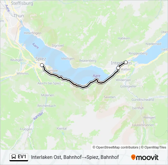 EV1 Bus Line Map