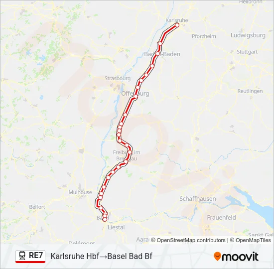 RE7 Train Line Map