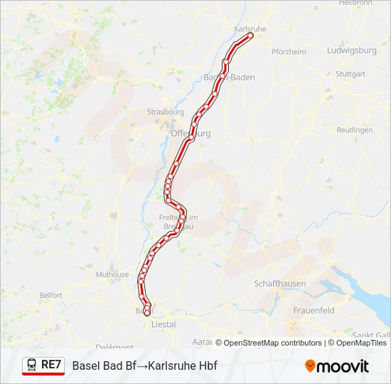 RE7 Train Line Map
