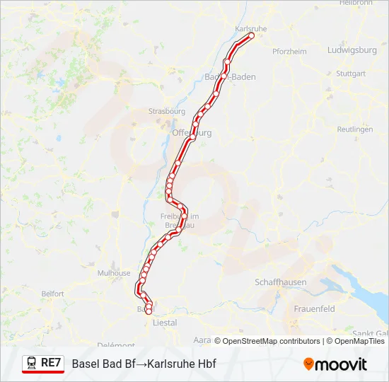 RE7 Train Line Map