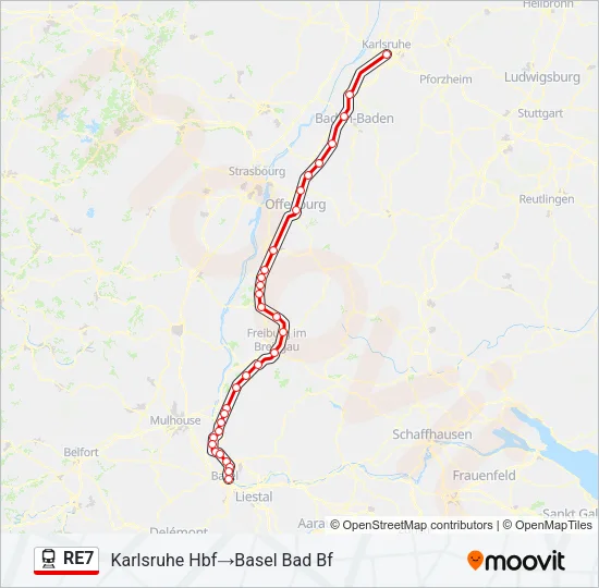 RE7 Train Line Map