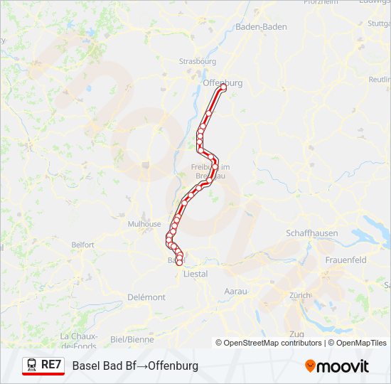 RE7 Train Line Map