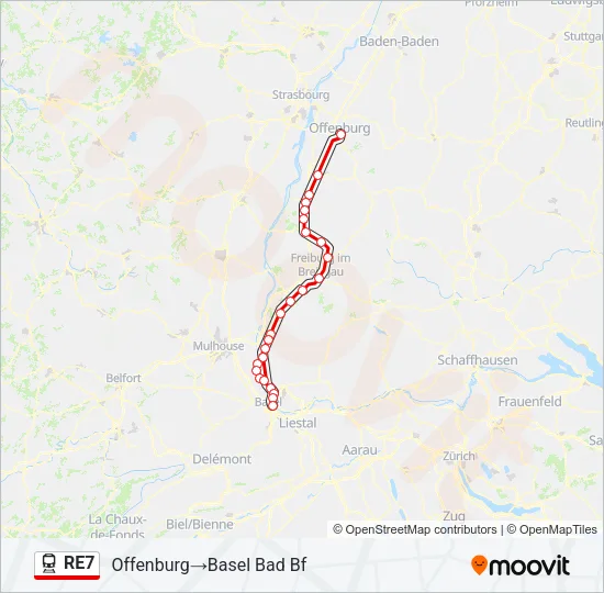 RE7 Train Line Map