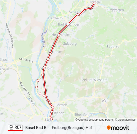 RE7 Train Line Map