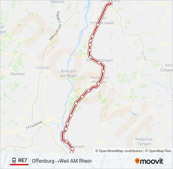 RE7 Train Line Map