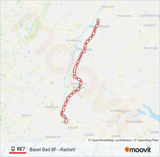 RE7 Train Line Map