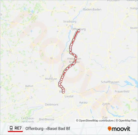 RE7 Train Line Map