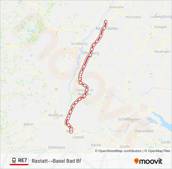 RE7 Train Line Map