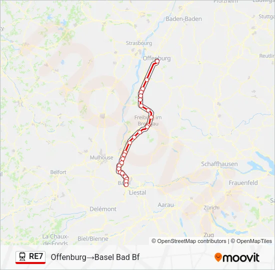 RE7 Train Line Map