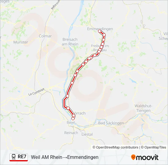 RE7 Train Line Map