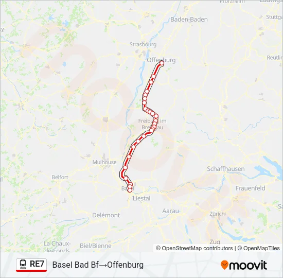 RE7 Train Line Map