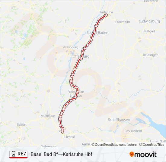 RE7 Train Line Map