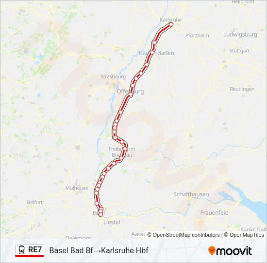 RE7 Train Line Map