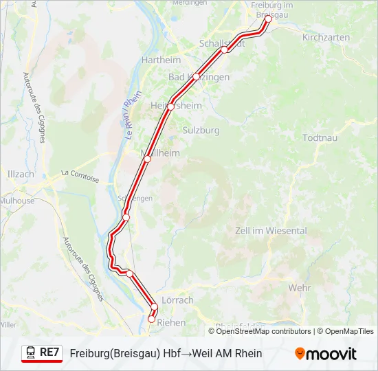 RE7 Train Line Map
