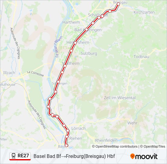 RE27 Train Line Map