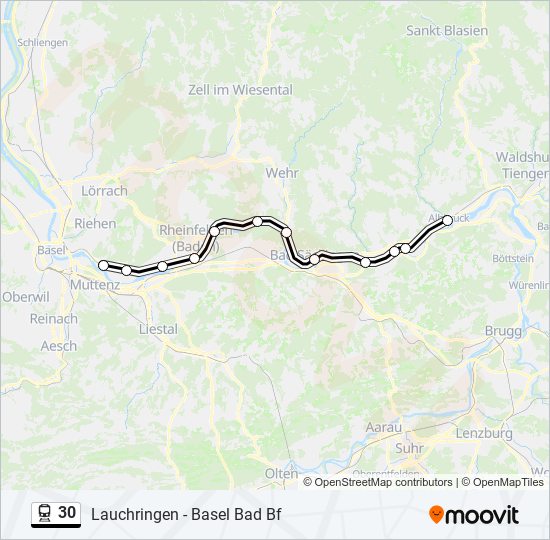 30 Route: Schedules, Stops & Maps - Albbruck‎→Grenzach (Updated)