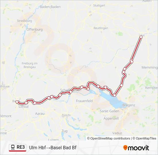RE3 Train Line Map