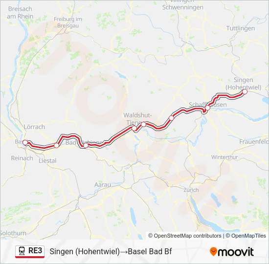 RE3 Train Line Map