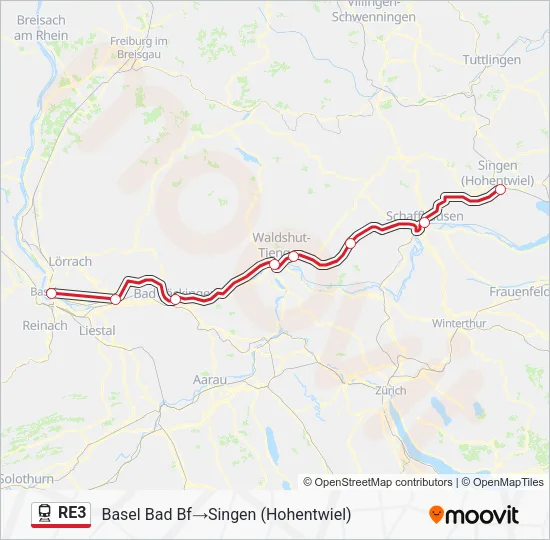 RE3 Train Line Map