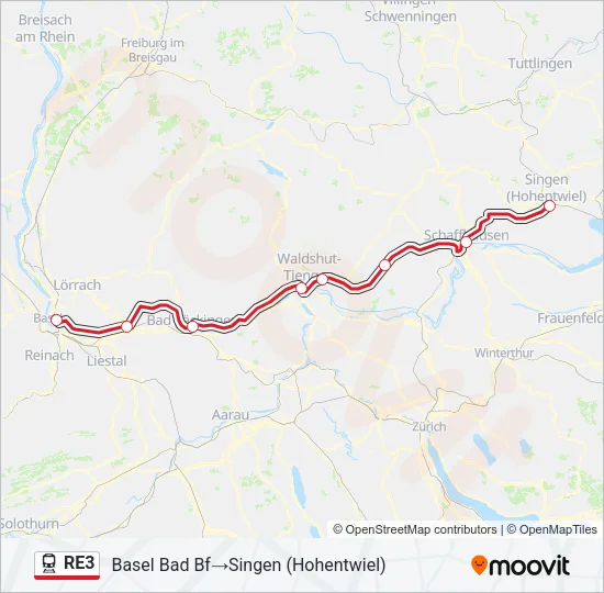 RE3 Train Line Map