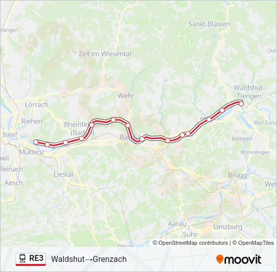 RE3 Train Line Map