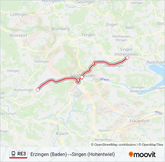 RE3 Train Line Map