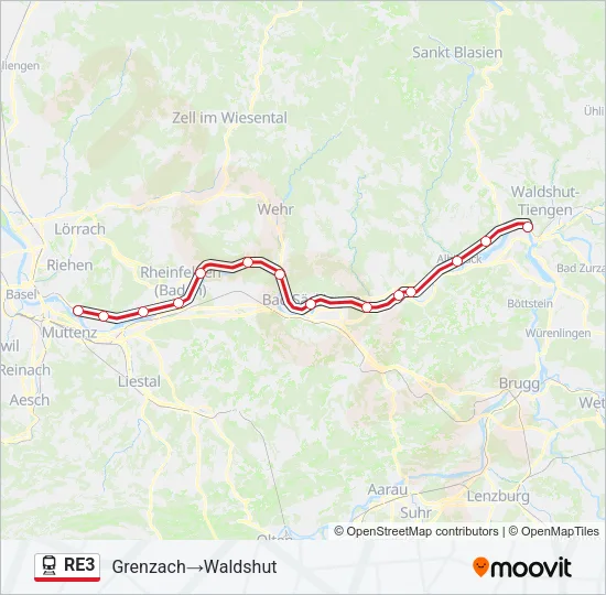 RE3 Train Line Map