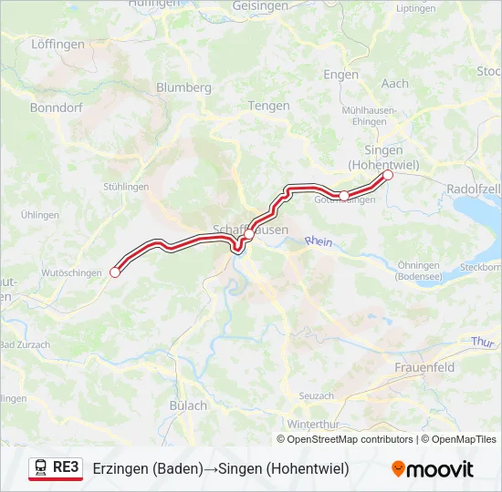RE3 Train Line Map