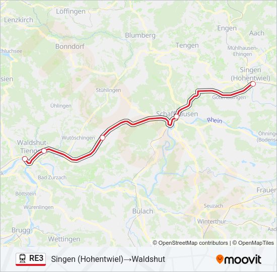 RE3 Train Line Map