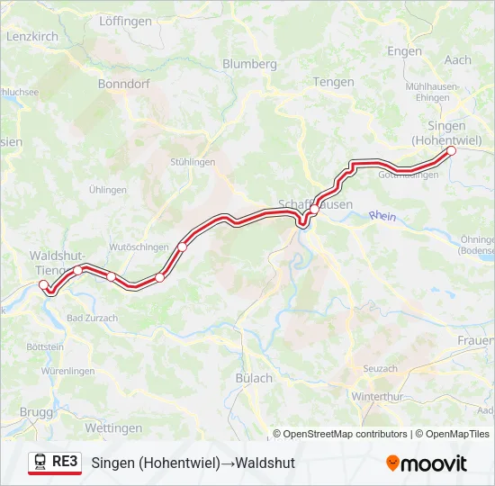 RE3 Train Line Map