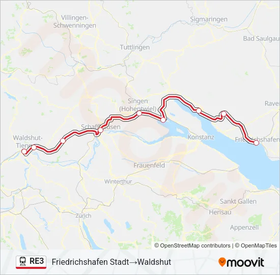 RE3 Train Line Map