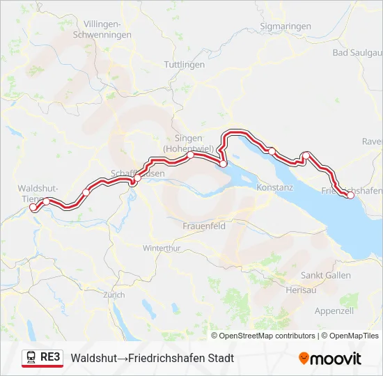 RE3 Train Line Map