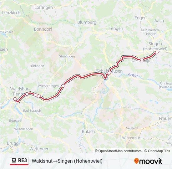 Plan de la ligne RE3 de 