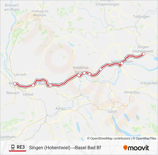 RE3 Train Line Map